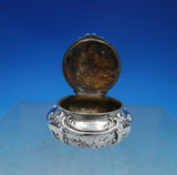 Sterling Silver Box Round with Repousse Rococo Flowers Scrollwork (#6841)