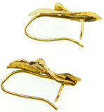 10k Yellow Gold Delicate Leaf Earrings (#J4266)