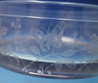 Hunt Sterling Silver Jar w/Stenciled Roses Butterfly and Chrysanthemum Lid #5319