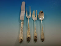 Colonial B Engraved by Whiting Sterling Silver Flatware Set 74 pcs Banquet Size