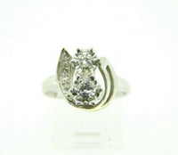 Retro 14k White Gold Genuine Natural Diamond Ring .36ct (#J1933)