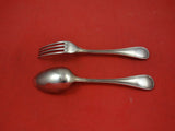 Albi by Christofle Silverplate Dessert Set 2 piece spoon 6 1/2",  fork 6 1/2"