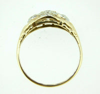 Vintage 18k Yellow Gold Genuine Natural Diamond Three Stone Ring .43ct (#J852)