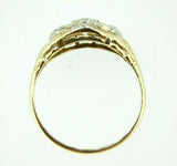 Vintage 18k Yellow Gold Genuine Natural Diamond Three Stone Ring .43ct (#J852)