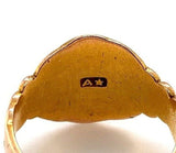 10k Yellow Gold Child's Signet Ring with Flowers (#J5690)