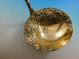 Chrysanthemum by Durgin Sterling Silver Soup Serving Ladle Gold Washed 12 1/4"