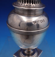 C and S Co English Estate Sterling Silver Muffineer Square Base Fancy (#7283)