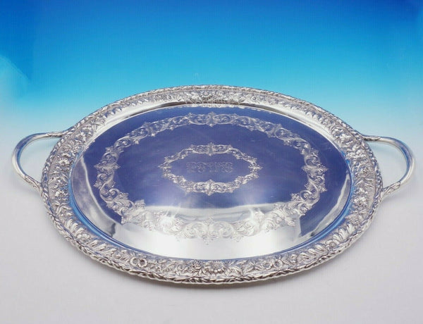 Repousse by Kirk Sterling Silver Tea Tray Heavy 125.5 ozt. #124AF (#3424)