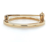 14k Yellow Gold Circle Pin Engine Turned Design 1" Diameter Jewelry (#J6024)