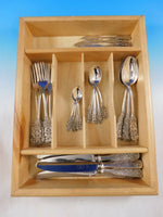 Aztec Rose Mexican Sterling Silver Flatware Set Service 36 Pieces Dinner Floral