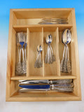 Aztec Rose Mexican Sterling Silver Flatware Set Service 36 Pieces Dinner Floral