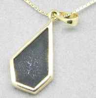 14k Gold Kite Shaped Intarsia Pendant with Genuine Natural Opal Inlay (#J4277)