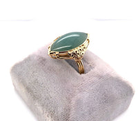 14k Yellow Gold Ming's Jadeite Jade Ring with GIA Report (#J5663)