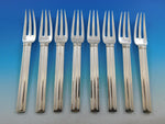 Cannes by Puiforcat France Sterling Silver Flatware Set of 8 Dinner Forks 8"