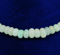 50ct Strand of Genuine Natural Opal Beads Necklace with 14k Gold Clasp (#J4382)