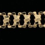14k Yellow Gold Wide Fancy Link Bracelet (#J5532)