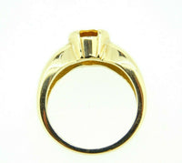 14k Yellow Gold Ring with Concave Cut Genuine Natural Citrine (#J1932)