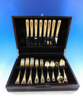 Malmaison by Christofle Silverplate Gilded Flatware Service 8 Set 40 pcs Gold