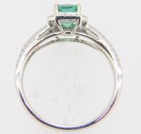 14k Gold Radiant Cut .96ct Green Genuine Natural Tourmaline Ring (#J4001)