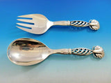 Ornamental # 83 by Georg Jensen Denmark Sterling Silver Salad Set Pierced Handle