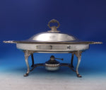 Baroque by Wallace Silverplate Chafing Dish w/ Stand Burner Glass Liner (#7212)