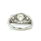Platinum 2.43 Carat TW Genuine Natural Diamond 3 Stone Filigree Ring (#J5520)