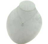 14k White Gold 1 Carat Fine Genuine Natural Moonstone Pendant (#J4901)