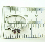 14k White Gold Genuine Natural Ruby and Diamond Flower Earrings (#J4318)