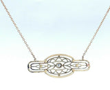 Edwardian 14k White and Yellow Gold Diamond and Pearl Pendant (#J5152)