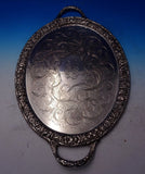 Repousse by Kirk Sterling Silver Tea Tray Hand Engraved Leaves Rolled Edge #7181