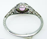 18K Gold Filigree .51ct Pink Genuine Natural Sapphire Ring (#J3164)