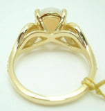 14k Yellow Gold Genuine Natural Opal Ruby and Diamond Ring (#J2650)