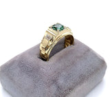 10k Yellow Gold Men's Green Genuine Natural Tourmaline Ring Jewelry (#J5646)