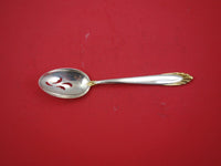 Soleil Gold By Lunt Sterling Silver Pierced Serving Spoon Original 8 3/8"