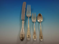 Antique Hammered by Shreve Sterling Silver Flatware Set Service Dinner 158 Pcs