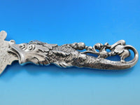 Dolphin by Shiebler Sterling Silver Ice Cream Slice FH AS Bright-Cut Flowers 13"