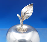 Tiffany and Co Sterling Silver Box 3-D Apple w/ Leaf GW Interior #25008 (#7384)