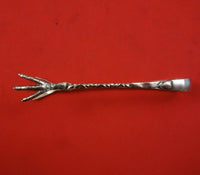 Whiting Sterling Silver Sugar Tong Hand Hammered with Claw and Poppy 3 1/2"