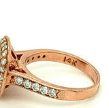 14k Rose Gold 2.46 Carat Genuine Natural Garnet and Diamond Ring (#J4794)