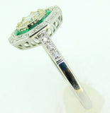 14k Gold .48ct Genuine Natural Diamond Ring with Emerald Halo (#J4137)