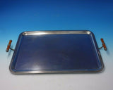 Albi by Christofle Silverplate Serving Tray with Enameled Brown Handles (#5016)