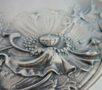 Flora by Shiebler Sterling Silver Hand Mirror with Poppies #2888 (#3437)