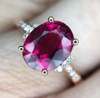 14k Rose Gold Genuine Natural Rubellite Tourmaline Ring (#J5114)