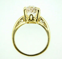 14k Yellow Gold Oval Peach Genuine Natural Morganite Ring (#J4425)