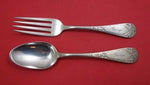 Vanderslice Coin Silver Junior Set 2pc Bright-Cut "George" Mono (Fork and Spoon)