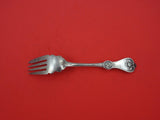 Strawberry by Durgin Coin Silver Salad Fork bright cut 6"