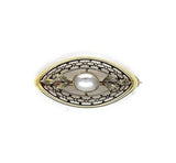 14k Yellow Gold Victorian Genuine Natura Moonstone Pin w/Applied Leaves (#J5472)