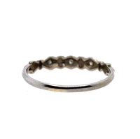18k White Gold Petite Three Stone Genuine Natural Diamond Ring Band (#J5726)