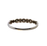 18k White Gold Petite Three Stone Genuine Natural Diamond Ring Band (#J5726)