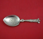 Danish Sterling Silver Pastry Server AS Figural Viking Bright-Cut Dragons c.1913